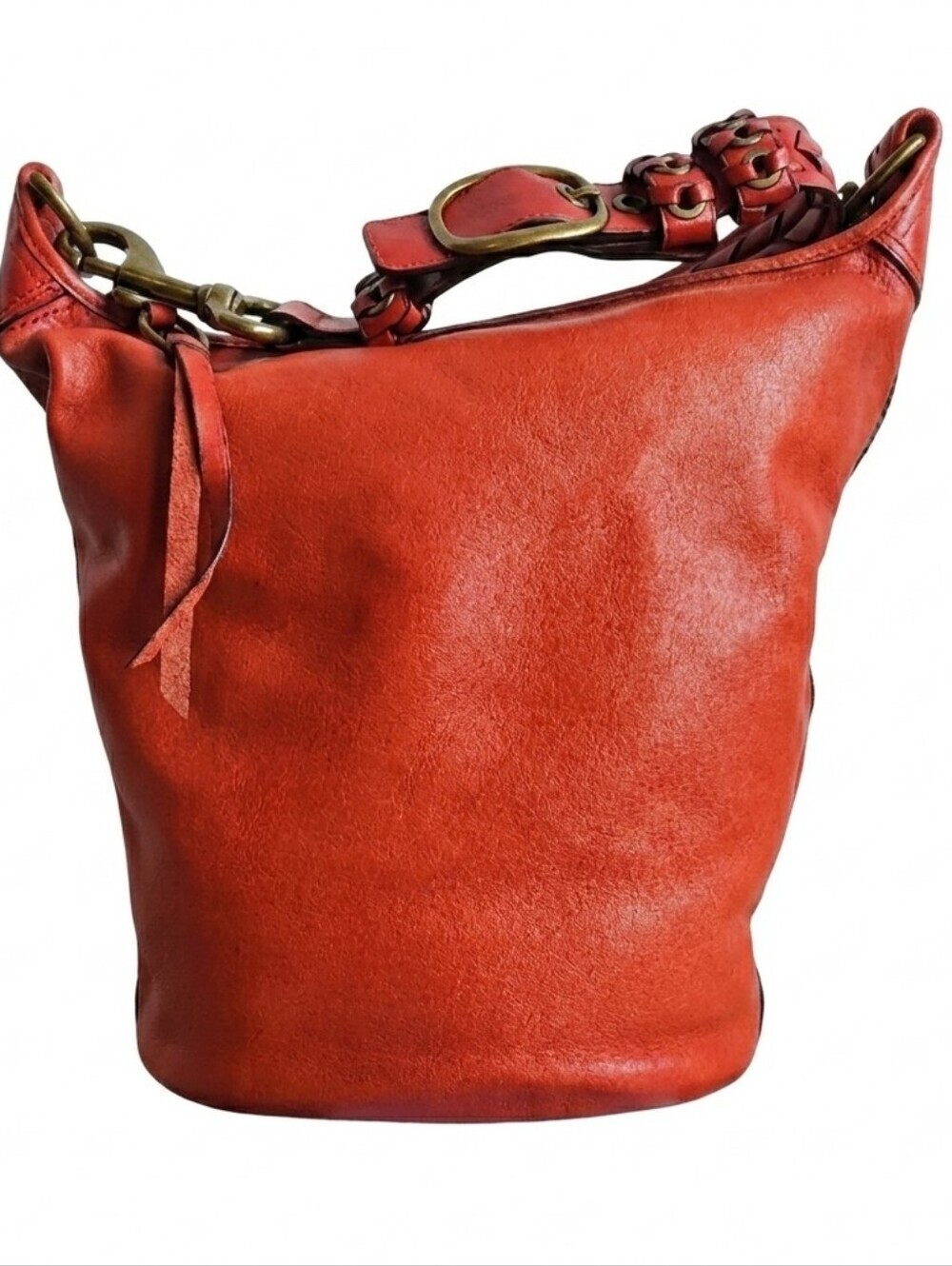 Coach 2007 Bleecker Tattersall Large XL Duffel Bucket Bag Vermilion 11423 Rare - Picture 8 of 12